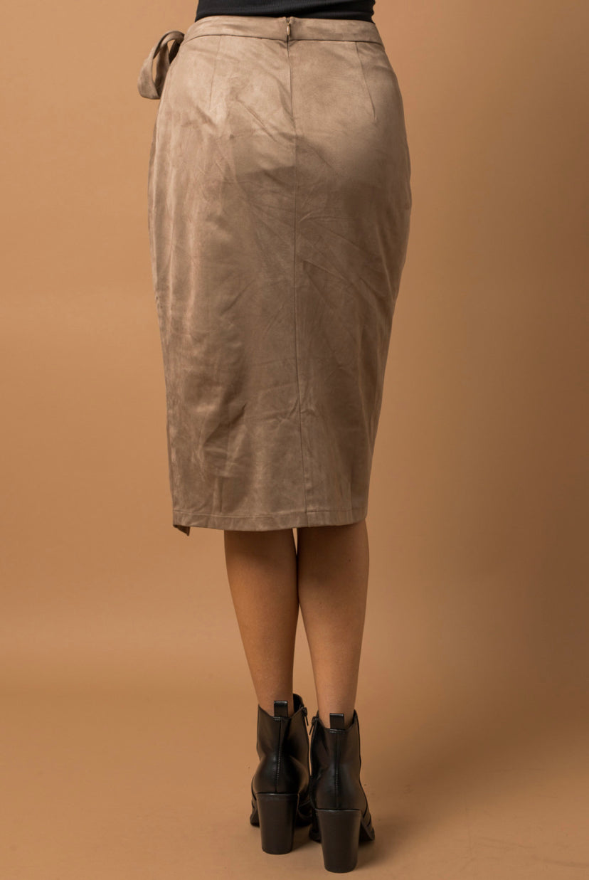 Suede Wrap Skirt
