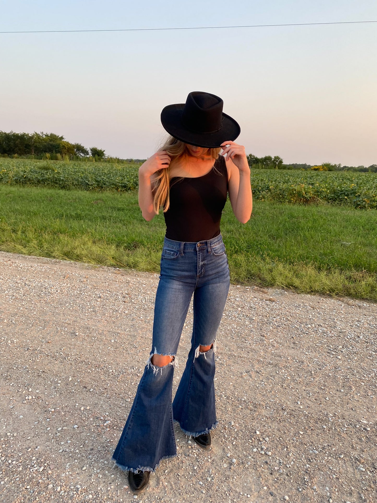 Black One Shoulder Bodysuit