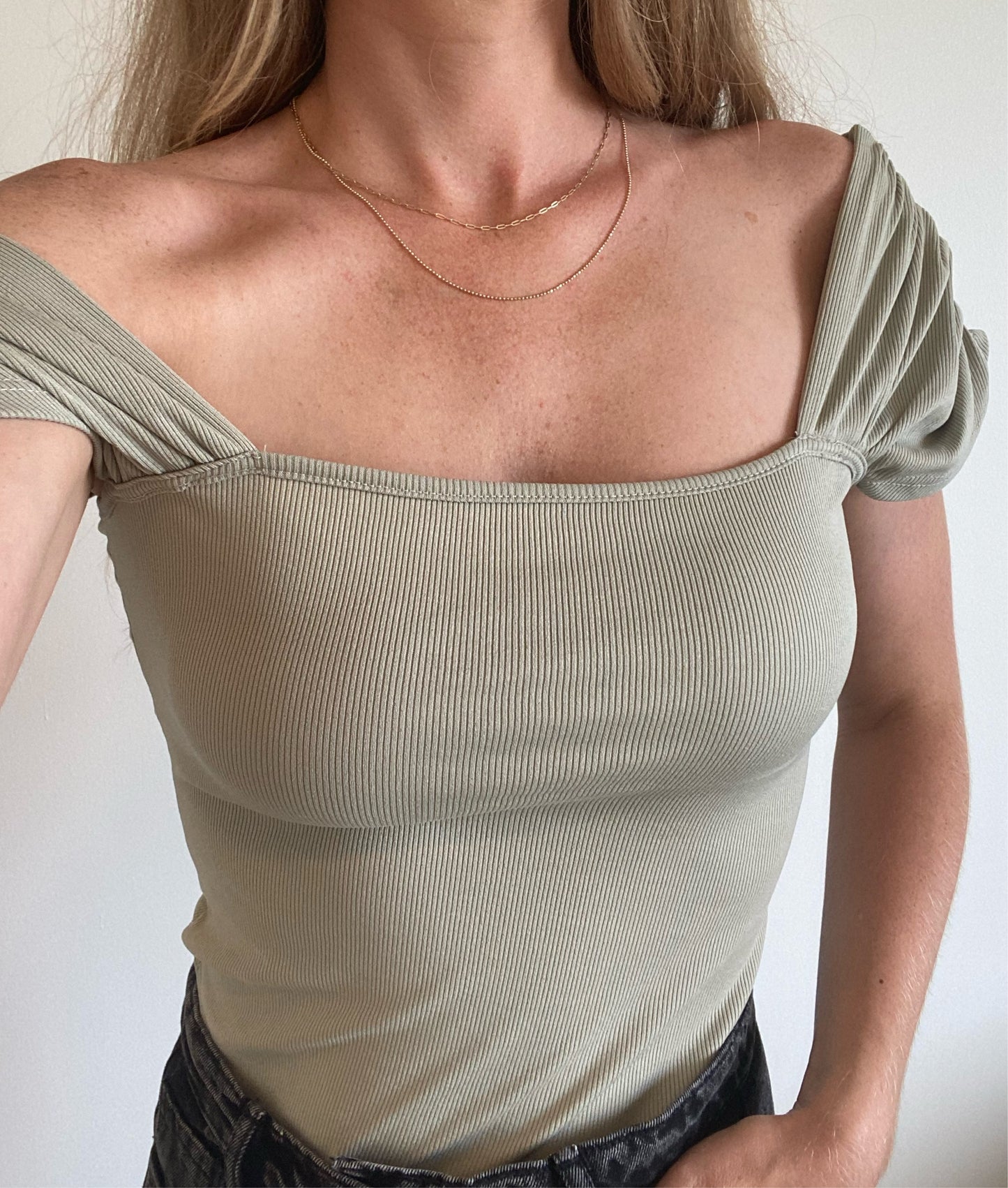 Ruched Shoulder Bodysuit