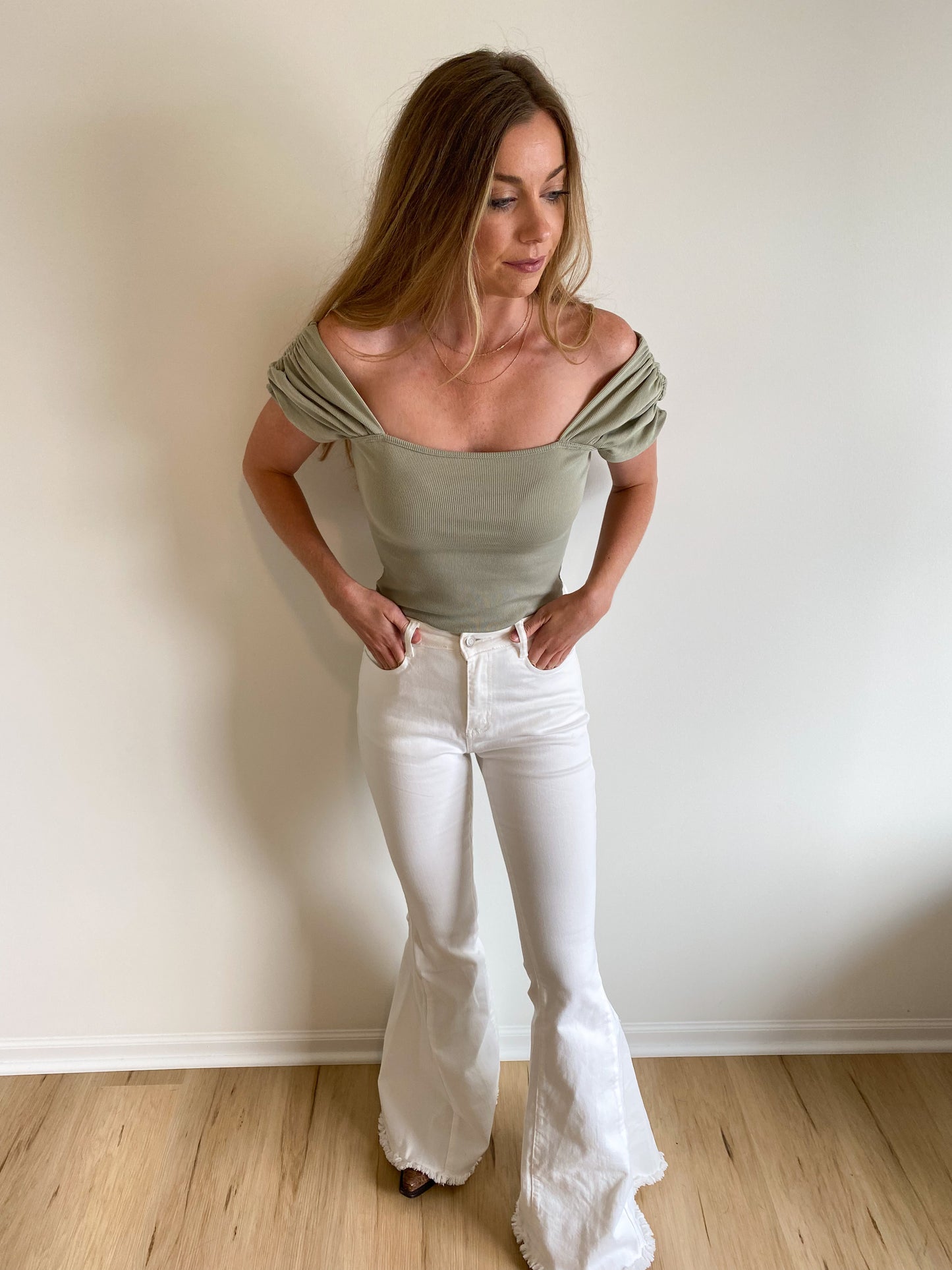 Ruched Shoulder Bodysuit