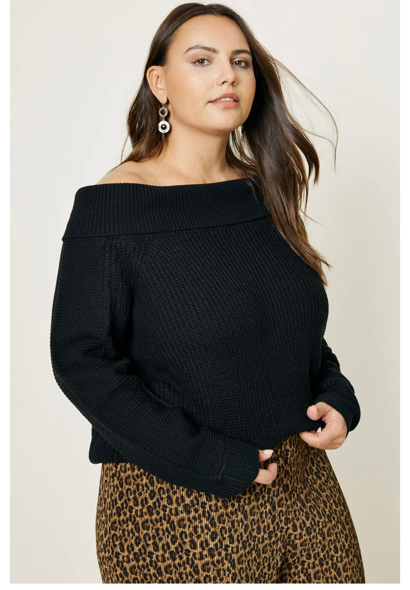 Curvy Off-Shoulder Sweater