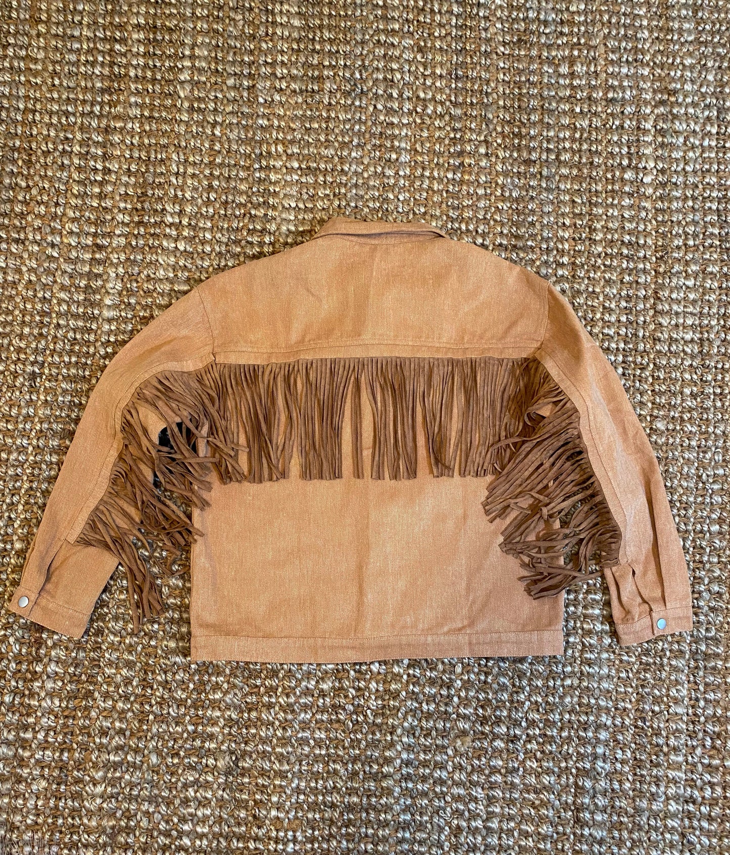 Camel Fringe Oversized Jacket