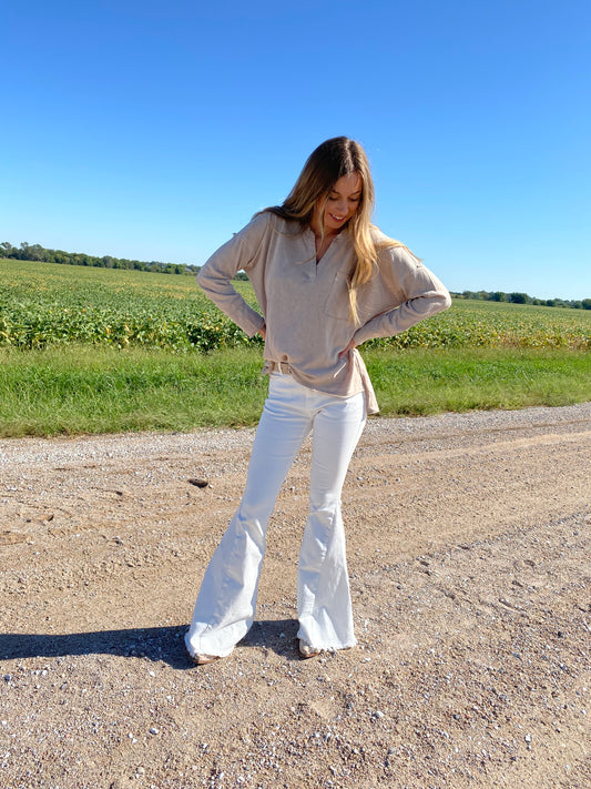 Taupe Oversized Long Sleeve