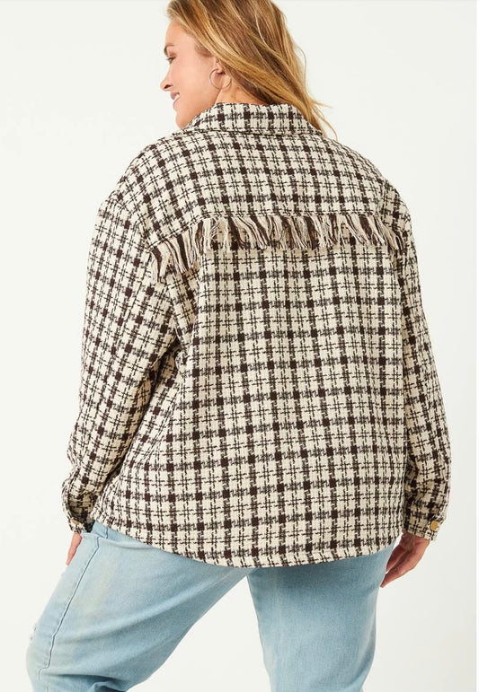 Curvy Checkered Shacket